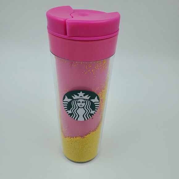 New Starbucks Yellow Sand Design Tumbler From Germany Pink Yellow - Picture 6 of 8